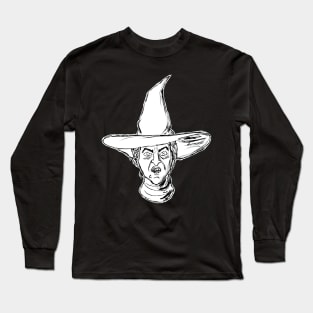 Face of Witch Without Color Background Black Long Sleeve T-Shirt